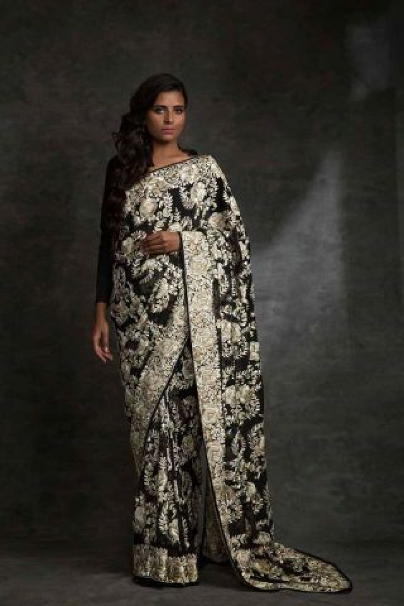 Black gara saree